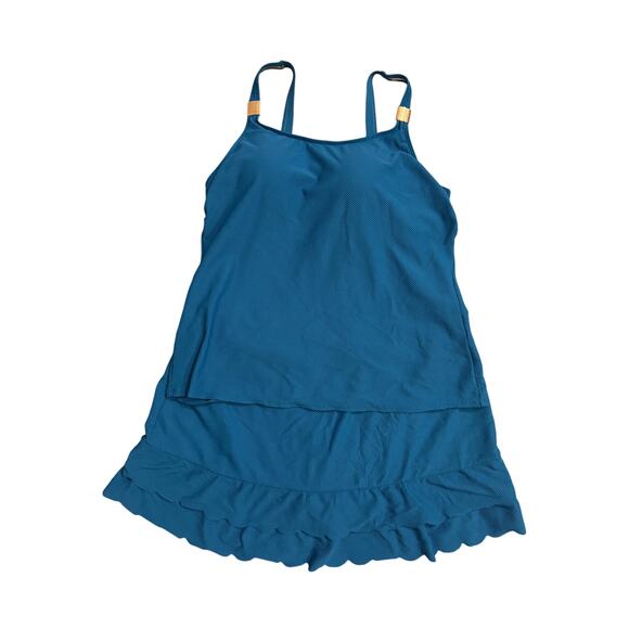 Susan Graver Size 16  Dark Teal 2-Piece Tankini Swim Set - Picture 1 of 5